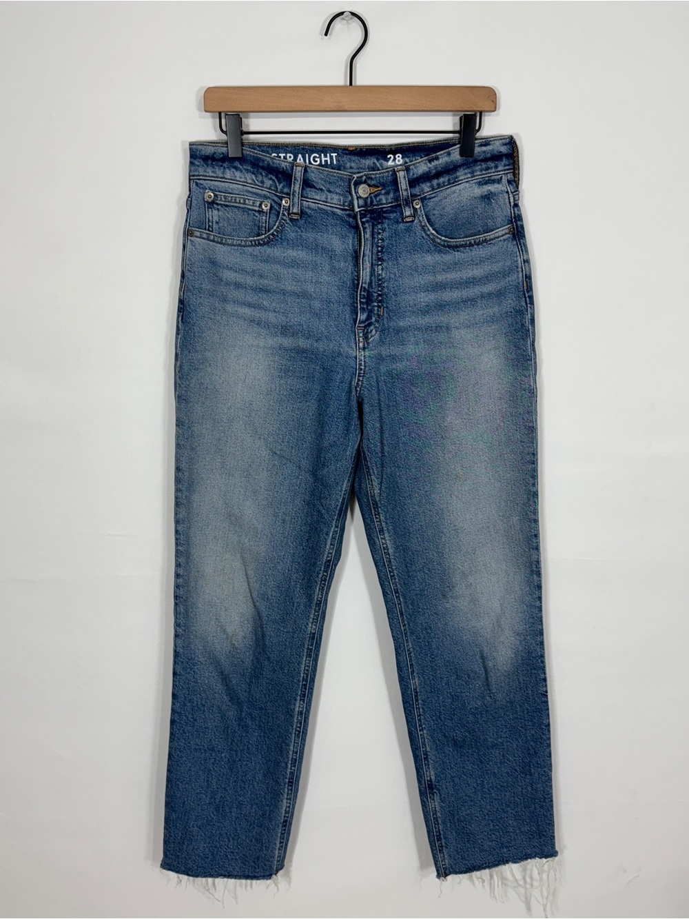 WJ23 {J. Crew} "Classic Straight" Blue High Rise Straight Leg Denim Jeans